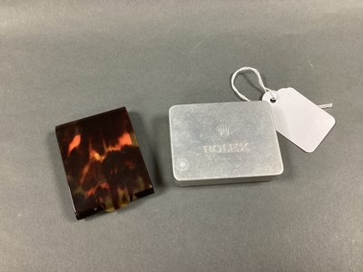 Lot 237 - A Hallmarked Silver Hinged Tortoiseshell Match...