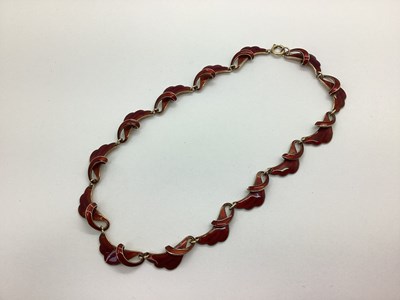 Lot 161 - A Vintage Norwegian Red Enamel Necklace, of...
