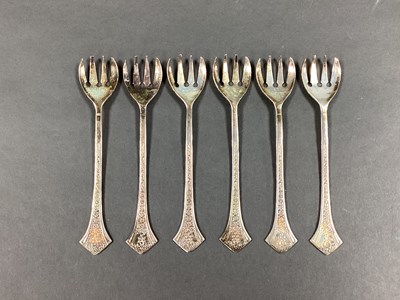 Lot 42 - A Set of Six Cocktail Forks, of stylish form...