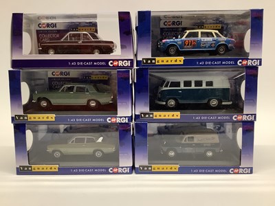 Lot 646 - Six Corgi Vanguards 1:43rd scale diecast model...