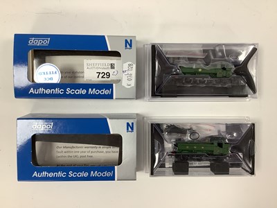 Lot 729 - Two boxed Dapol N gauge pannier tank engines: "...