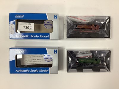 Lot 730 - Two boxed Dapol N gauge pannier tank engines: "...
