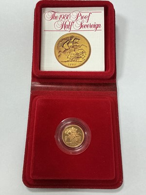 Lot 622 - 1980 Royal Mint Gold Proof Half Sovereign,...