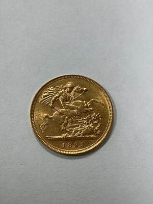 Lot 606 - 1893 Victoria Veiled Head Gold Half Sovereign.