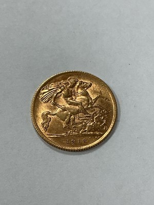 Lot 603 - 1912 George V Gold Half Sovereign.