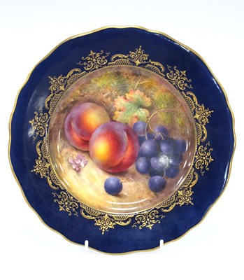 Lot 1050 - A Royal Worcester Porcelain Cabinet Plate...