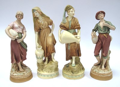 Lot 1023 - A Pair of Royal Dux Pottery Figures, modelled...