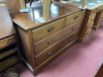 Lot 1553 - Early XX Century Walnut straight fronted chest...