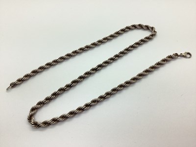 Lot 126 - A Ropetwist Link Chain, stamped "STG" to clasp,...