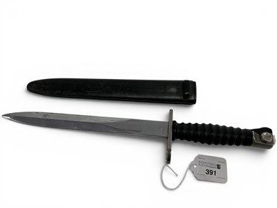 Lot 391 - Swiss M1957 Knife, Bayonet and Scabbard, maker...
