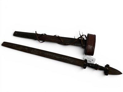 Lot 1326 - North African Tebu Short Sword and Scabbard,...