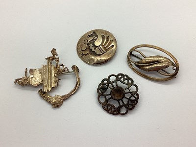 Lot 133 - Juhls Tundra Style Brooch, of abstract design;...