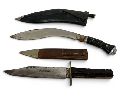 Lot 384 - XIX Century Bowie Knife & Sheath, manufacturer...