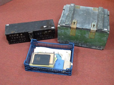 Lot 327 - Large Military 20mm Cannon Ammunition Crate,...