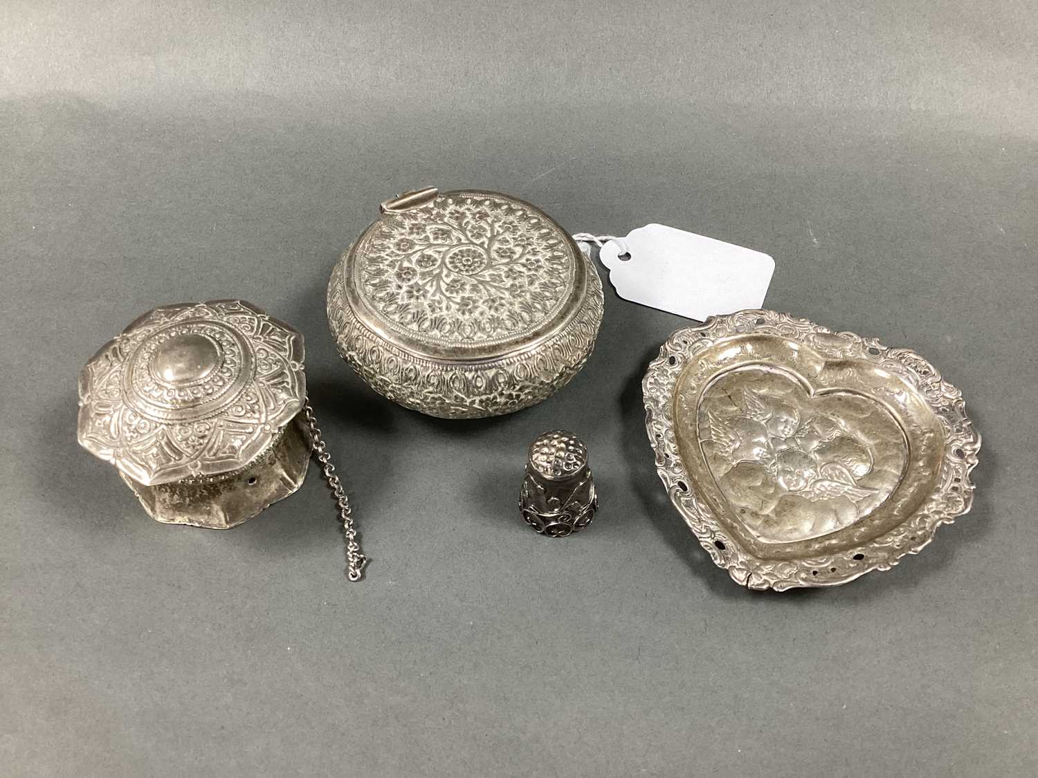 Lot 16 - A Hallmarked Silver Heart Shape Pin Dish,...