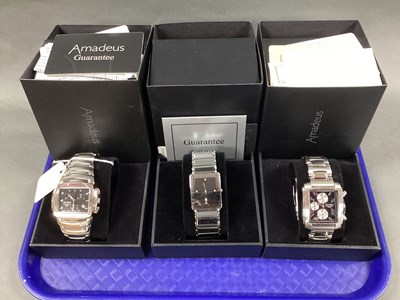 Lot 182 - Three Modern Amadeus Gent's Wristwatches,...
