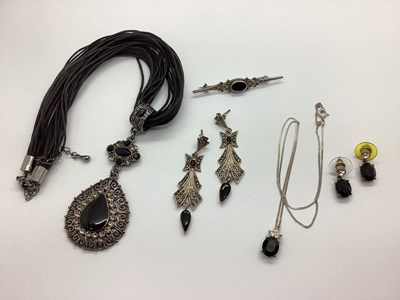 Lot 148 - A Pair of Art Deco Style Marcasite Set Drop...