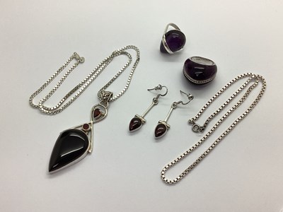 Lot 154 - Modern 925 Dress Rings, together with a large...