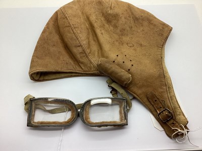 Lot 1260 - British World War I Era Leather Flying Helmet...
