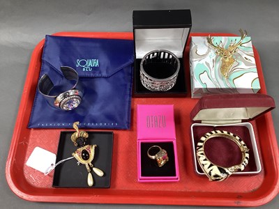 Lot 189 - Modern Squadra Blu Wide Cuff Bangle, together...
