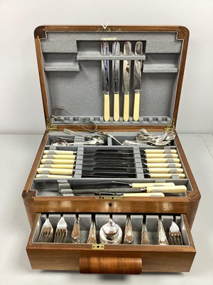 Lot 222 - An Art Deco Style Wooden Canteen Case, with...