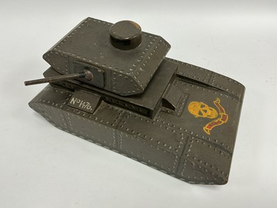 Lot 313 - WWII Era Vintage British Wooden Toy Cruiser Tank.