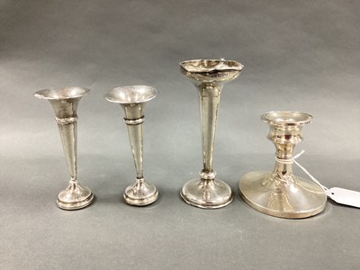 Lot 35 - A Hallmarked Silver Dwarf Candlestick,...