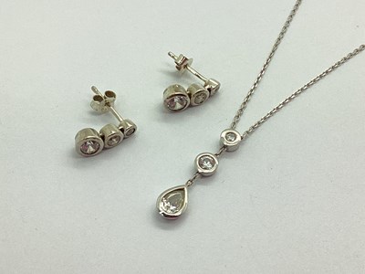 Lot 120 - A Modern Dainty 9ct White Gold Necklace, the...