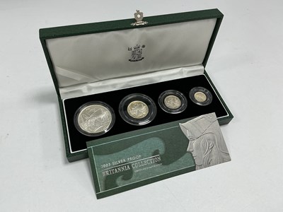 Lot 589 - 2003 Royal Mint Silver Proof Britannia Four...