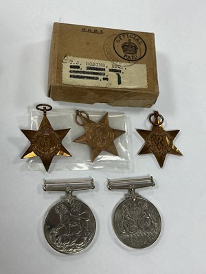 Lot 533 - WWII British Medals 1939-45 Star, Africa Star...