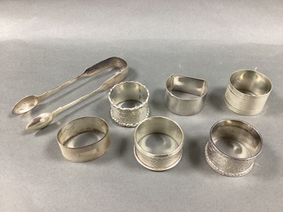 Lot 26 - Six Assorted Hallmarked Silver Napkin Rings,...