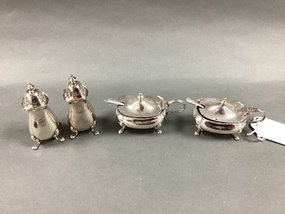 Lot 14 - A Four Piece Matched Hallmarked Silver Cruet...