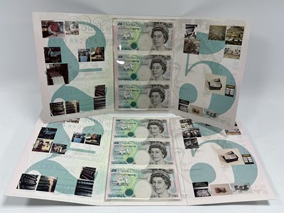 Lot 440 - A Pair Of GB £5 Banknote Uncut Sheets,...