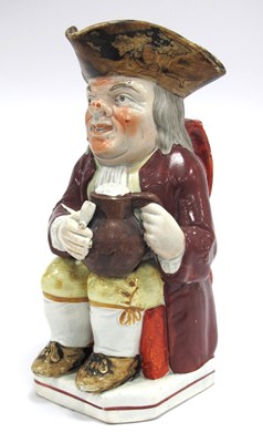 Lot 1068 - A XIX Century Staffordshire Pottery Toby Jug,...