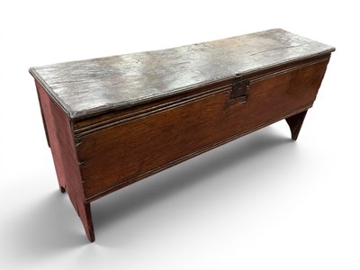 Lot 1497 - A XVII Century Oak Five Plank Rapier Chest,...