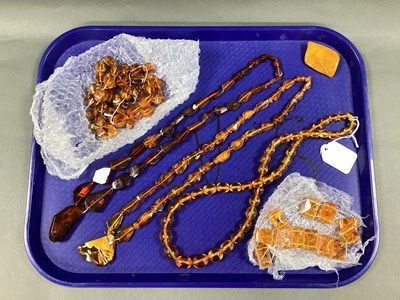 Lot 186 - Amber Colour Bead Necklaces, of irregular...