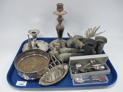 Lot 1282 - Chamberstick, coaster, model birds, other...