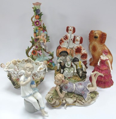 Lot 1234 - Continental Ceramic Candlestick circa 1900...