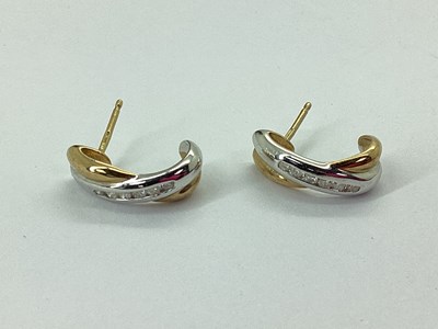 Lot 129 - A Pair of Modern 9ct Yellow and White Gold...
