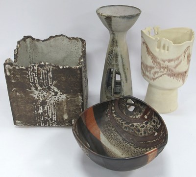 Lot 1227 - Geoff Hartley Studio Pottery, triform vase on...