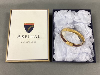 Lot 167 - Aspinal of London Gilt Metal and Enamel Bangle,...