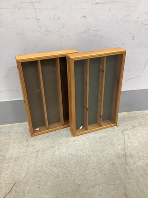 Lot 1168 - Two Pine Wall Display Cabinets, one 61 x 38cm...