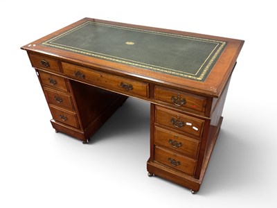 Lot 1576 - Early XX Century Walnut Desk, with green...