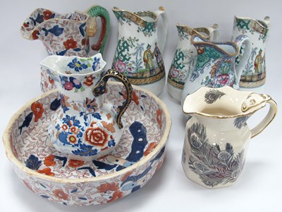 Lot 1232 - Set of Three Graduated Victorian Pottery Jugs '...