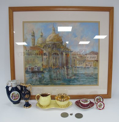 Lot 1204 - Joy Clephan Venetian Scene, pastel drawing,...