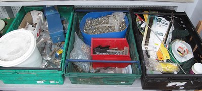 Lot 1151 - Screws, bolts, saw blades, etc:- Three Boxes.