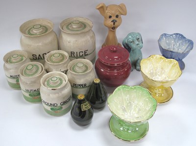 Lot 1194 - Kleen Kitchen Ware Jars, 13cm tall (2), 9cm...