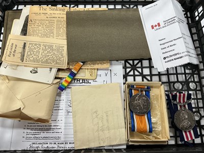 Lot 614 - WWI Canadian Infantry Military Medal & Victory...