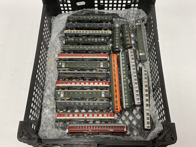 Lot 745 - Approximately twenty N gauge European coaches,...