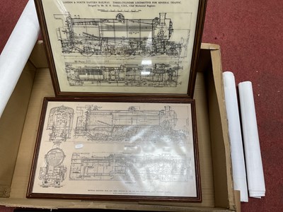 Lot 315 - Three Framed Steam Locomotive Sectional...